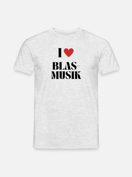 Love Blasmusik - Männer T-Shirt - Grau meliert