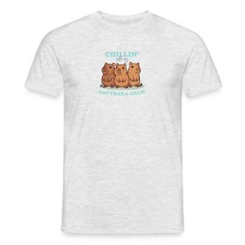 With my friends Capybara - Men's T-Shirt - heather grey - Front - AI Model Male 178 dark (178cm)