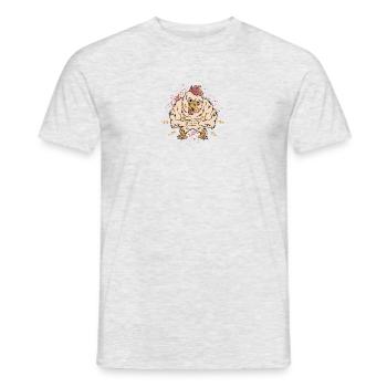 Muskulöses Huhn - Powerlifting - Männer T-Shirt - Grau meliert - Vorne - AI Model Male 178 dark (178cm)