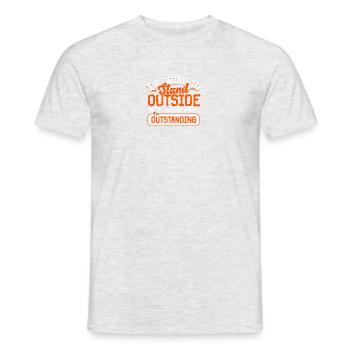 Ich werde draußen stehen - Lustig - Männer T-Shirt - Grau meliert - Vorne - AI Model Male 178 dark (178cm)