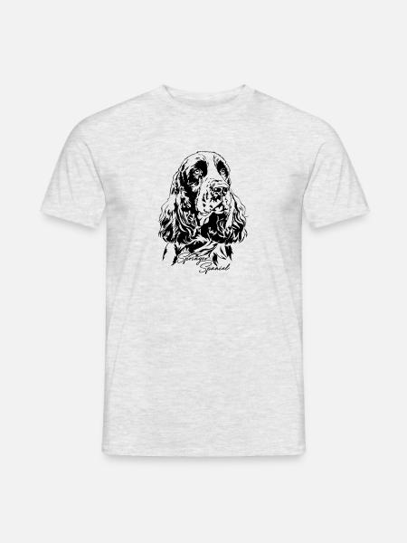 SPRINGER SPANIEL Portrait Wilsigns Hunde Jagdhunde - Männer T-Shirt - Grau meliert