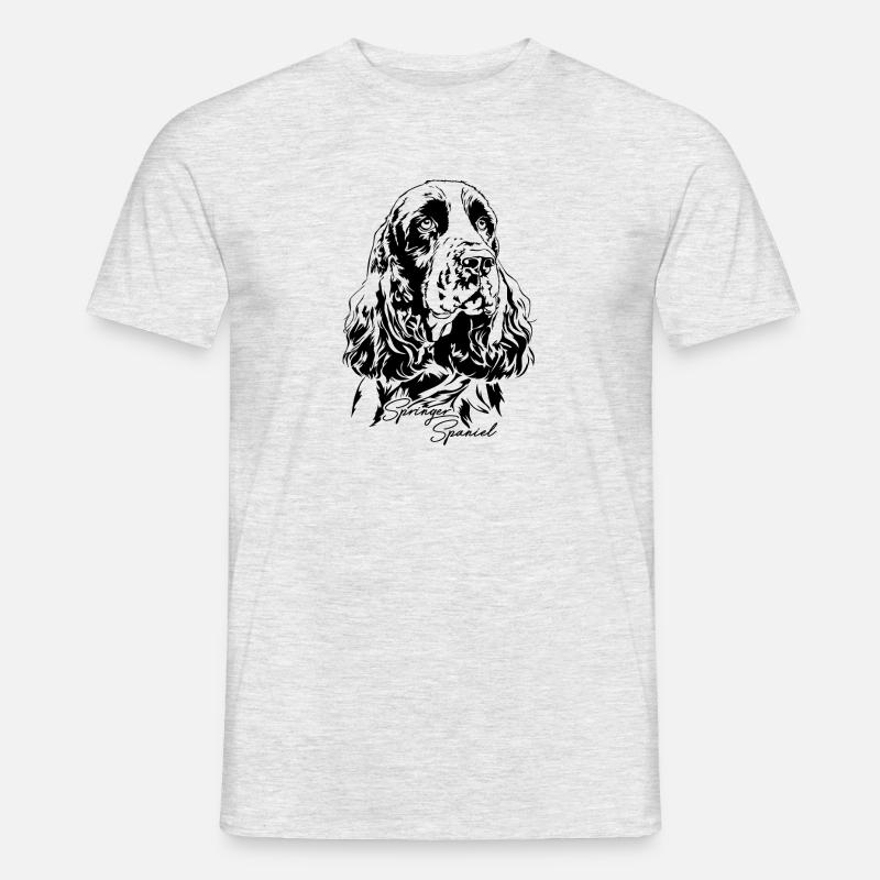 SPRINGER SPANIEL Portrait Wilsigns Hunde Jagdhunde - Männer T-Shirt - Grau meliert
