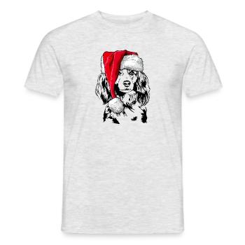 Santa KOOIKERHONDJE Chiens de Noël Wilsigns - T-shirt homme - gris chiné - Devant - AI Model Male 178 dark (178cm)