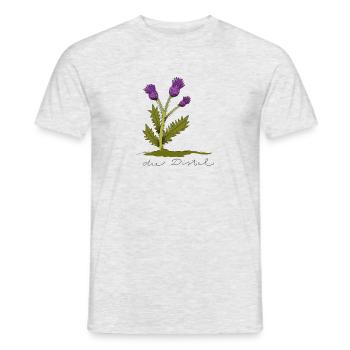 distel - Männer T-Shirt - Grau meliert - Vorne - AI Model Male 178 dark (178cm)