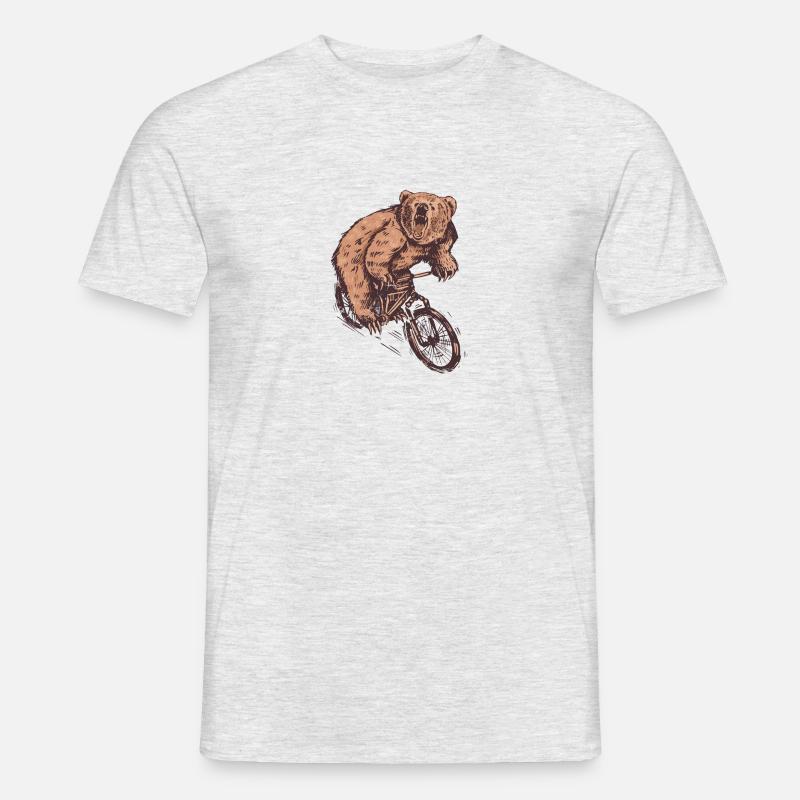 CYCLIST BEAR - Männer T-Shirt - Grau meliert