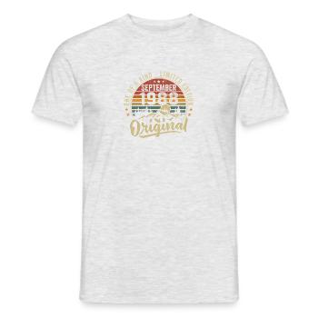 Anniversaire Septembre 1988 - Né en Septembre 1988 - T-shirt homme - gris chiné - Devant - AI Model Male 178 dark (178cm)