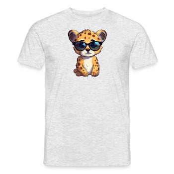 Little cute cheetah wearing sunglasses. - Men's T-Shirt - heather grey - Front - AI Model Male 178 dark (178cm)