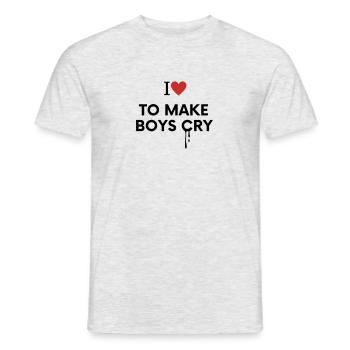 I Love To Make Boys Cry Funny Red Heart Love - Men's T-Shirt - heather grey - Front - AI Model Male 178 dark (178cm)