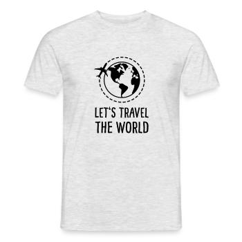 Let's travel the world - Men's T-Shirt - heather grey - Front - AI Model Male 178 dark (178cm)
