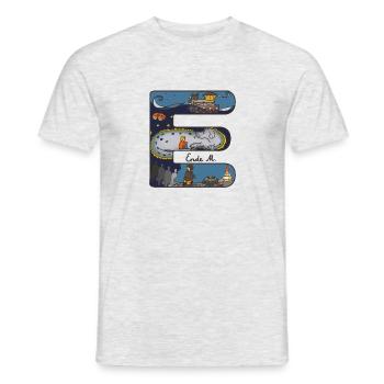 E für Michael Ende - Männer T-Shirt - Grau meliert - Vorne - AI Model Male 178 dark (178cm)
