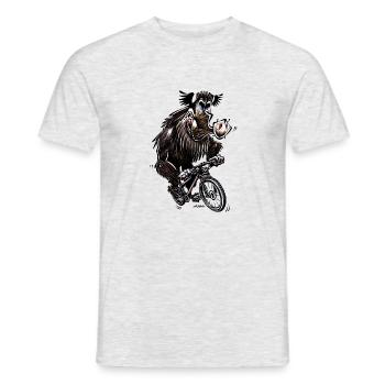 Sanglier Vététiste - T-shirt homme - gris chiné - Devant - AI Model Male 178 dark (178cm)