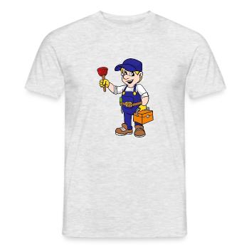 Installateur de gaz et d'eau - T-shirt homme - gris chiné - Devant - AI Model Male 178 dark (178cm)