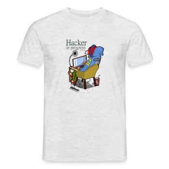 Hacker - Männer T-Shirt - Grau meliert - Vorne - AI Model Male 178 dark (178cm)