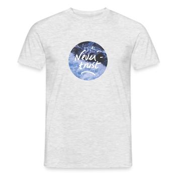 Never Trust - Men's T-Shirt - heather grey - Front - AI Model Male 178 dark (178cm)