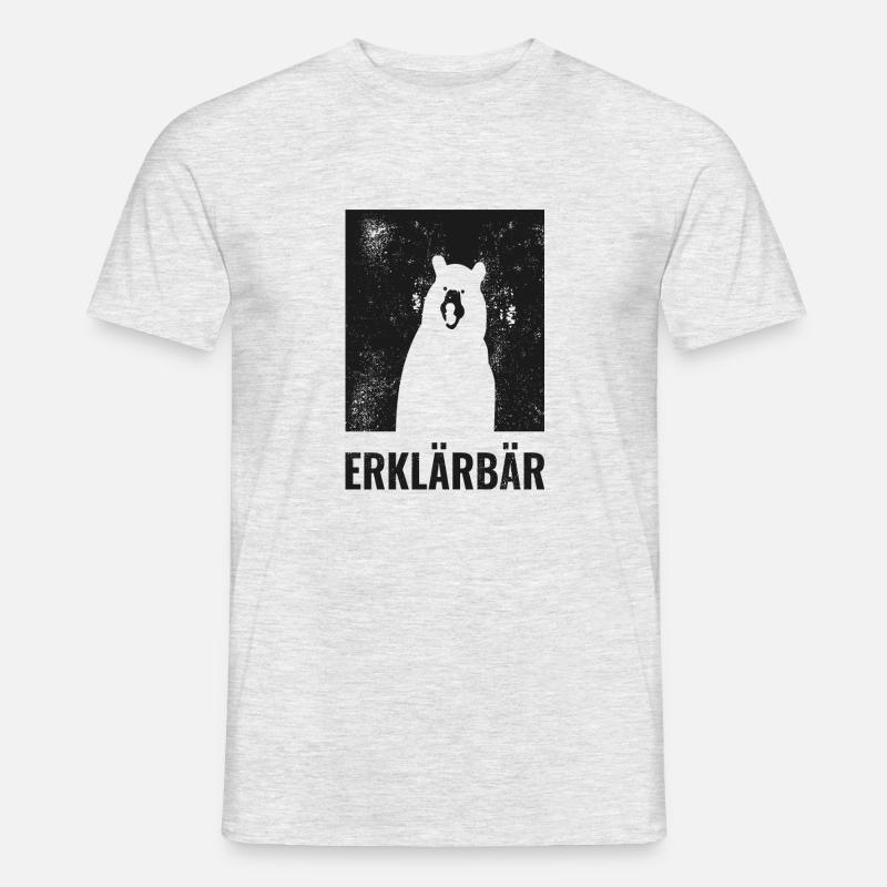 Erklär Bär Lehrer Geschenk Erklärbär - Männer T-Shirt - Grau meliert