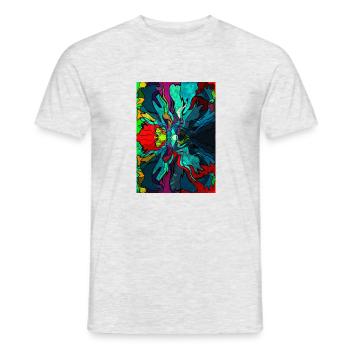Abstract Painting - Men's T-Shirt - heather grey - Front - AI Model Male 178 dark (178cm)