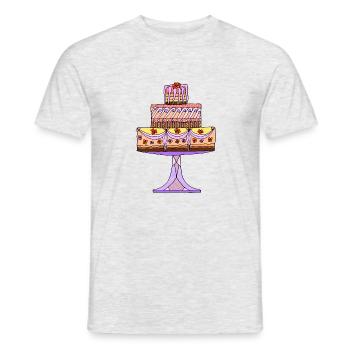 Kuchen - Männer T-Shirt - Grau meliert - Vorne - AI Model Male 178 dark (178cm)