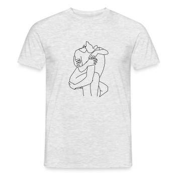Paire 2 - T-shirt homme - gris chiné - Devant - AI Model Male 178 dark (178cm)
