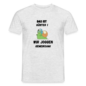 Das ist Günter wir joggen gemeinsam Schnecke - Männer T-Shirt - Grau meliert - Vorne - AI Model Male 178 dark (178cm)
