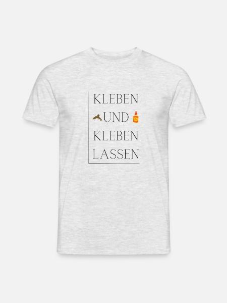 Kleben und kleben lassen - Männer T-Shirt - Grau meliert
