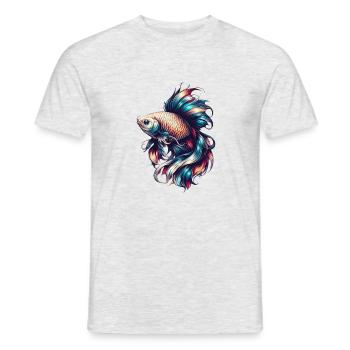 poisson - T-shirt homme - gris chiné - Devant - AI Model Male 178 dark (178cm)