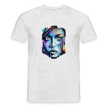 Graffiti Street Art Spray Colors Cool Artist Retro - Men's T-Shirt - heather grey - Front - AI Model Male 178 dark (178cm)