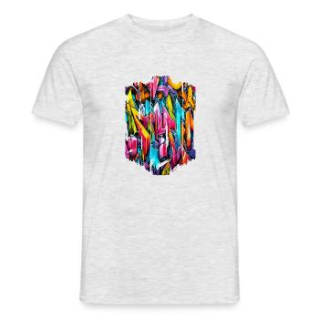 Graffiti Street Art Spray Colors Cool Artist Retro - Men's T-Shirt - heather grey - Front - AI Model Male 178 dark (178cm)