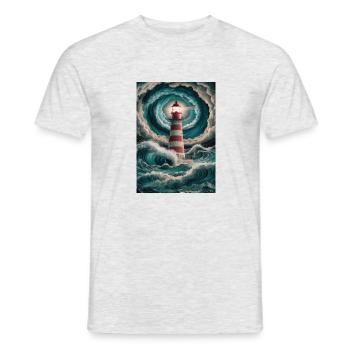 Leuchtturm Segeln Schifffahrt Ocean - Männer T-Shirt - Grau meliert - Vorne - AI Model Male 178 dark (178cm)