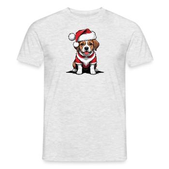 Santa Dog Santa Claus Dog Gift - Men's T-Shirt - heather grey - Front - AI Model Male 178 dark (178cm)