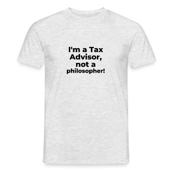 Je suis un conseiller fiscal, pas un philosophe - T-shirt homme - gris chiné - Devant - AI Model Male 178 dark (178cm)