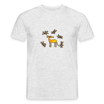 Galgo und Hasen - Männer T-Shirt - Grau meliert - Vorne - AI Model Male 178 dark (178cm)