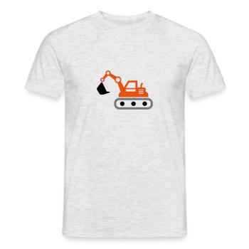 Bagger Geschenkidee für Kinder und Erwachsene - Männer T-Shirt - Grau meliert - Vorne - AI Model Male 178 dark (178cm)