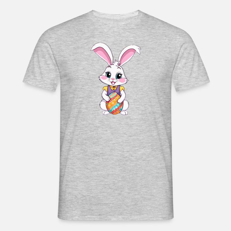 Easter bunny with Easter eggs - Men's T-Shirt - heather grey