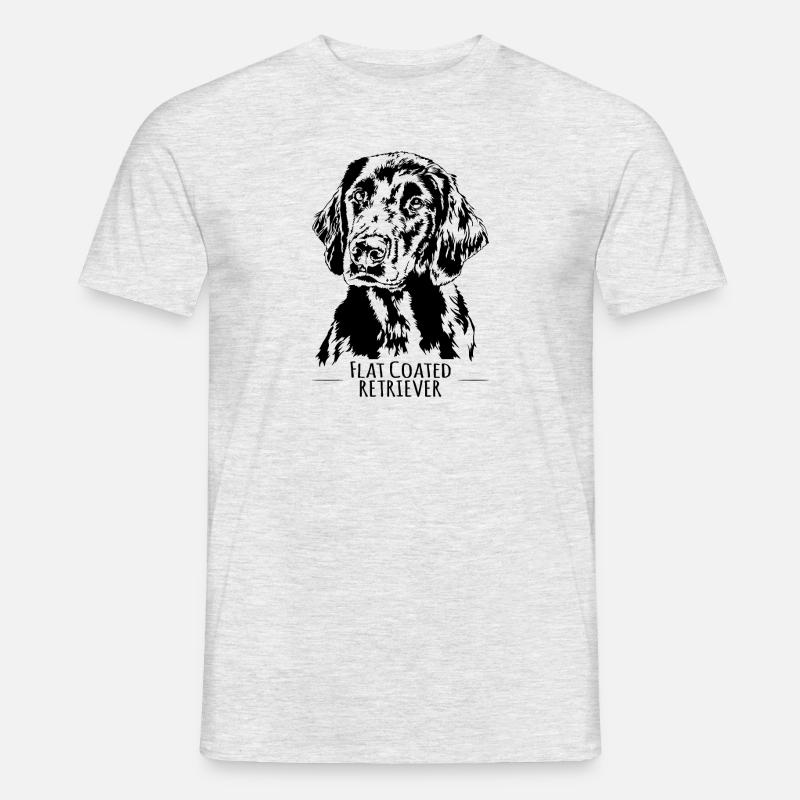 FLAT COATED RETRIEVER Hunde Hund Jagdhund Wilsigns - Männer T-Shirt - Grau meliert