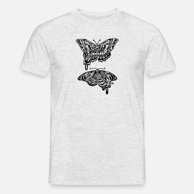 Schmetterlinge - Männer T-Shirt - Grau meliert