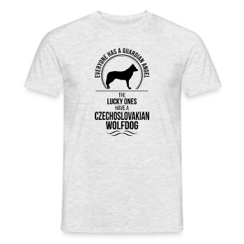 CZECHOSLOVAKIAN WOLFDOG Guardian Angel Wilsigns - Männer T-Shirt - Grau meliert - Vorne - AI Model Male 178 dark (178cm)