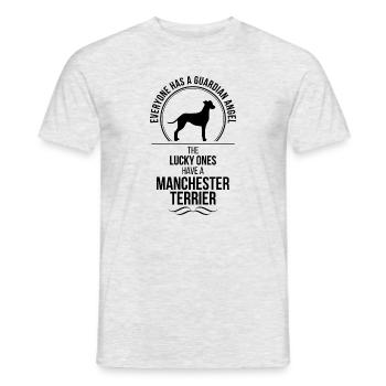 MANCHESTER TERRIER Guardian Angel Saying Wilsigns - Men's T-Shirt - heather grey - Front - AI Model Male 178 dark (178cm)