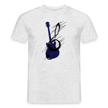 Distorted note key and guitar - Men's T-Shirt - heather grey - Front - AI Model Male 178 dark (178cm)