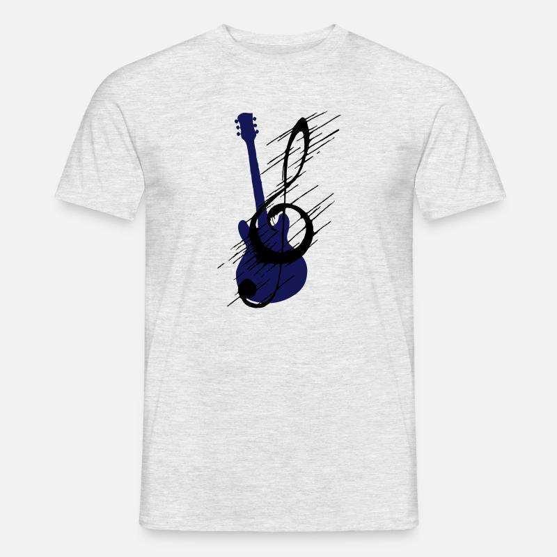 Distorted note key and guitar - Men’s T-shirt - heather grey