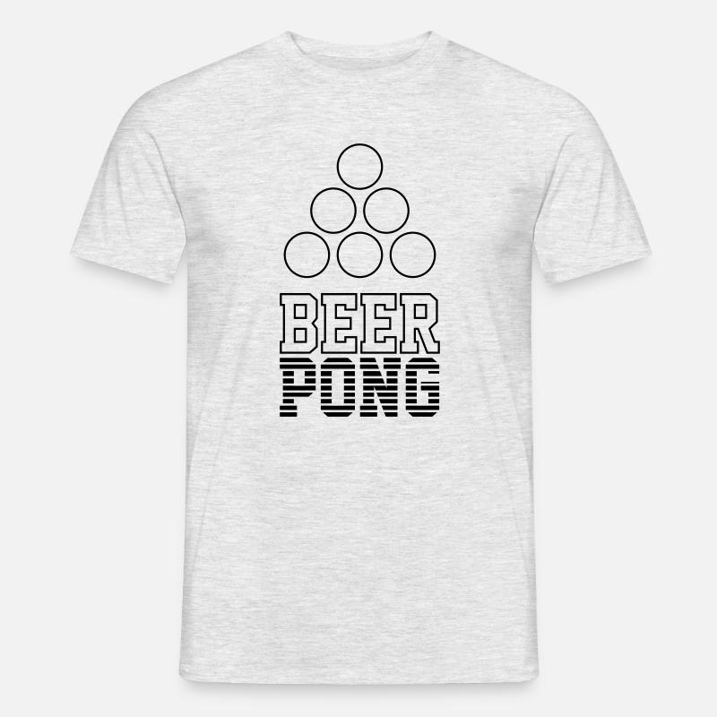 Bier Pong Logo 7 - Männer T-Shirt - Grau meliert