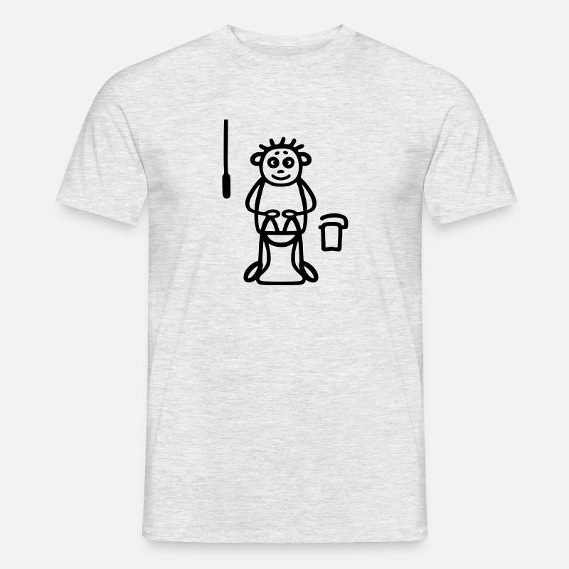 Mann auf dem Klo - Männer T-Shirt - Grau meliert