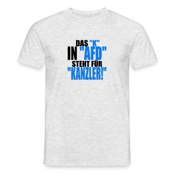 AfD stoppen gegen rechts Demokratie Vielfalt links - Männer T-Shirt - Grau meliert - Vorne - AI Model Male 178 dark (178cm)