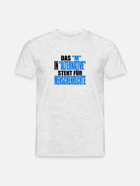 AfD stoppen gegen rechts Demokratie Vielfalt links - Männer T-Shirt - Grau meliert
