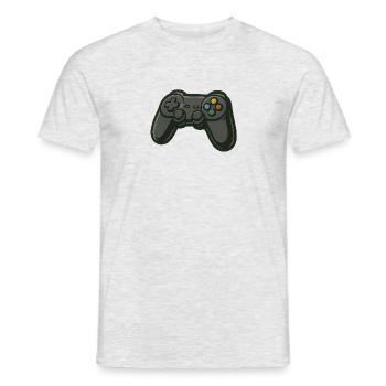 Manette de jeu - T-shirt homme - gris chiné - Devant - AI Model Male 178 dark (178cm)