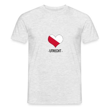 Utrecht city logo, I love Utrecht - Men's T-Shirt - heather grey - Front - AI Model Male 178 dark (178cm)