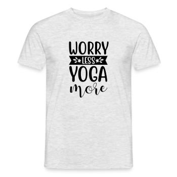 Worry Less Yoga More 2 - Men's T-Shirt - heather grey - Front - AI Model Male 178 dark (178cm)