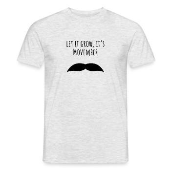 November Moustache - Männer T-Shirt - Grau meliert - Vorne - AI Model Male 178 dark (178cm)