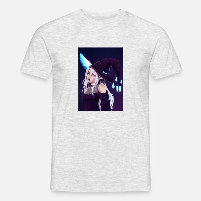 Glowing Witch - Männer T-Shirt - Grau meliert