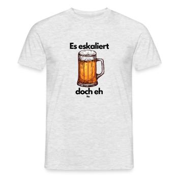 Malle Es eskaliert eh - Männer T-Shirt - Grau meliert - Vorne - AI Model Male 178 dark (178cm)