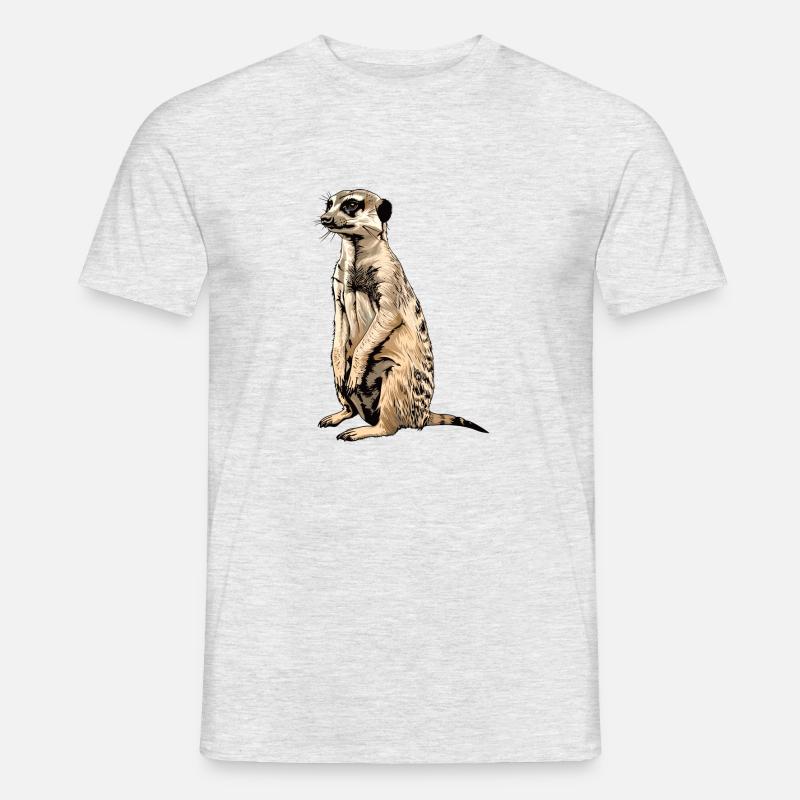 Erdmännchen - Männer T-Shirt - Grau meliert